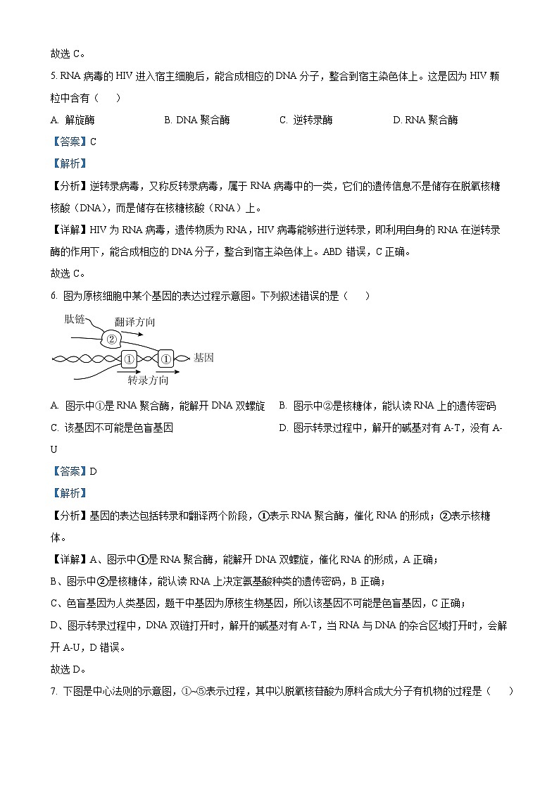 四川省成都外国语学校2022-2023学年高一生物下学期期末试题（Word版附解析）第3页
