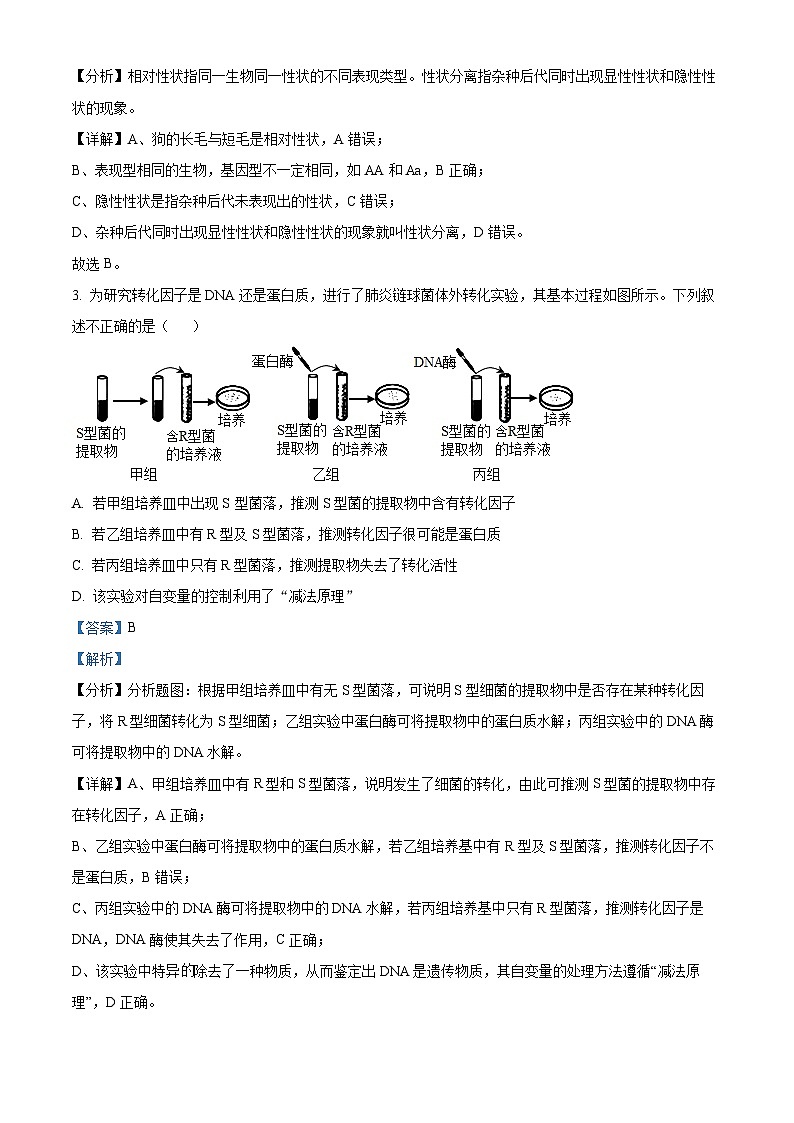 精品解析：江苏省徐州市2022-2023高一下学期期末生物试题（解析版）02