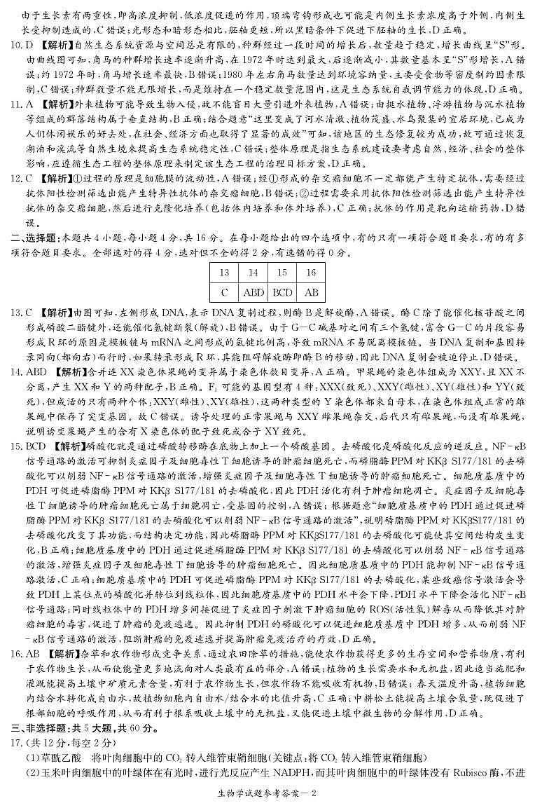 2023湖南名校联考联合体高二下学期期末联考试题生物含解析02
