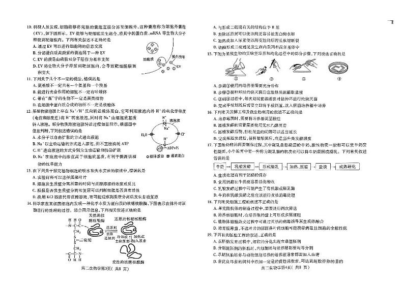 河南省许昌市2022-2023学年高二下学期期末考试生物试题第2页