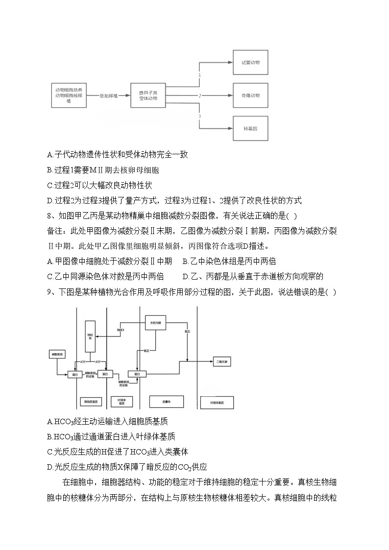 2023年普通高等学校招生全国统一考试生物试卷 天津卷（参考版）（无答案）02