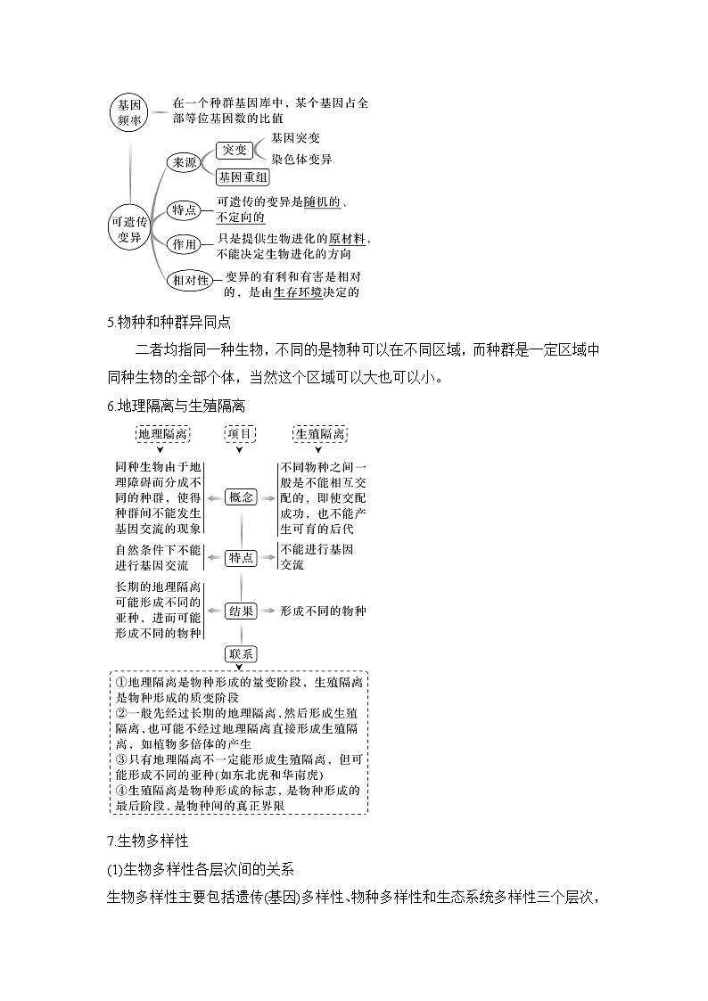【暑假复习】人教版2019生物高一（升高二）暑假复习-（必修2）第5讲 生物进化 典型实验设计 讲学案03