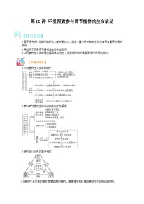 【暑假预习】人教版2019生物高一（升高二）暑假预习-（选修1）第12讲  植物生命活动的调节之环境因素参与调节植物的生命活动 讲学案