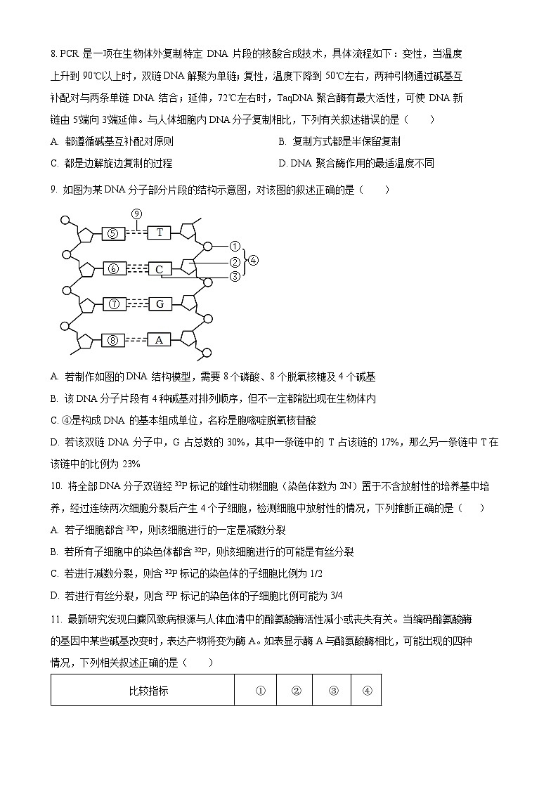 2023重庆市西南大学附中高一下学期期末生物试题含解析03