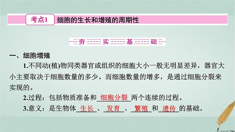 普通高中生物学业水平合格性考试复习第四章细胞的增殖课件03