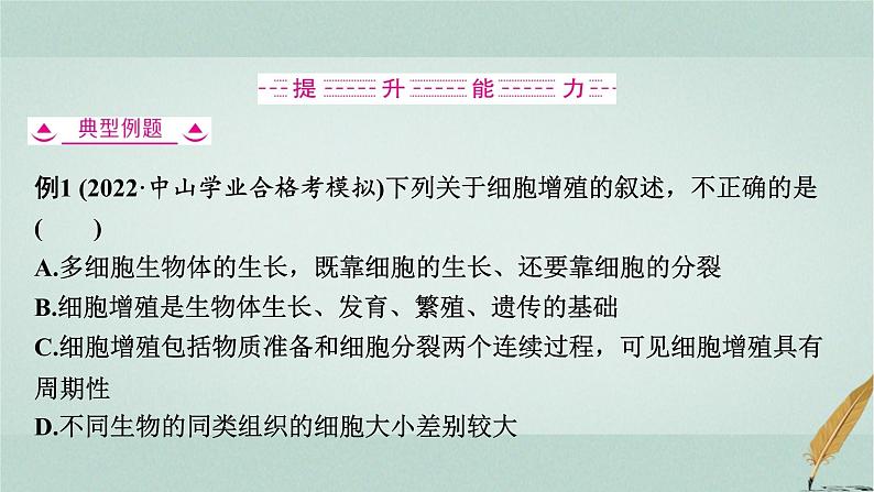 普通高中生物学业水平合格性考试复习第四章细胞的增殖课件06