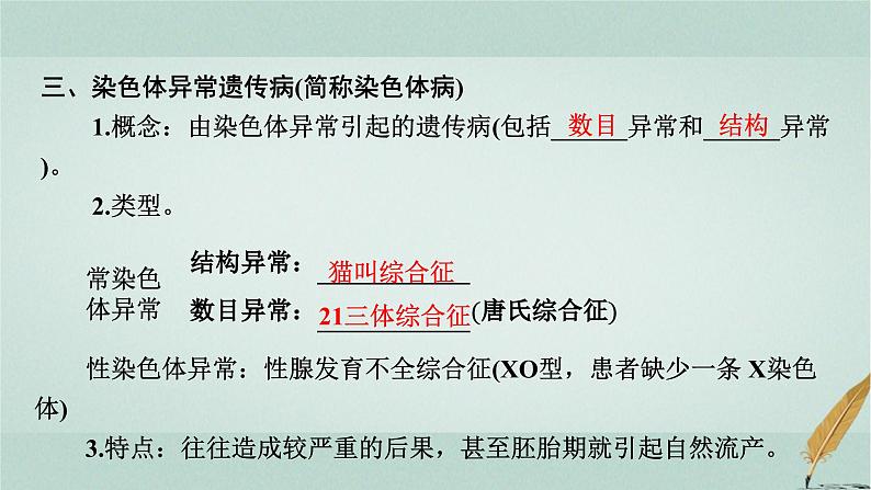 普通高中生物学业水平合格性考试复习第十章人类遗传病课件07