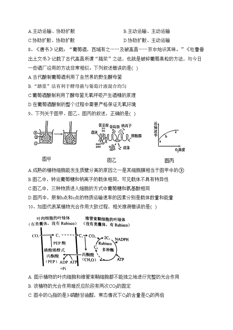 广东省汕尾市2022-2023学年高二下学期竞赛生物试卷（含答案）03
