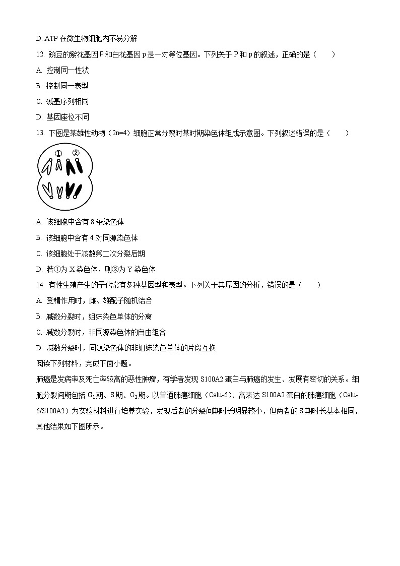 2023嘉兴高一下学期期末考试生物试题含解析03