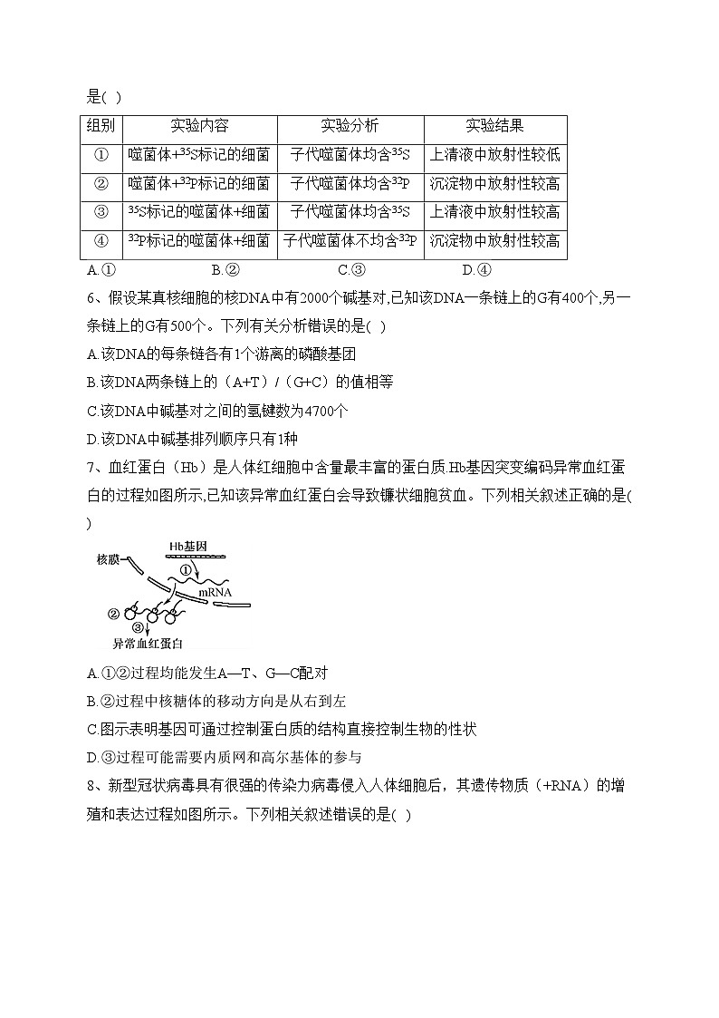 江西省南昌市等5地联考2022-2023学年高一下学期期末考试生物试卷（含答案）02