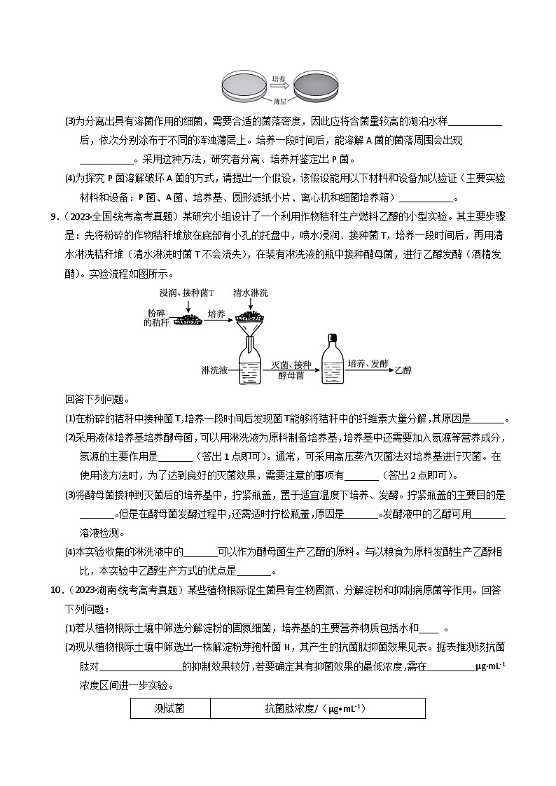 2023年高考真题和模拟题生物分项汇编（全国通用）专题17 发酵工程（原卷版）03