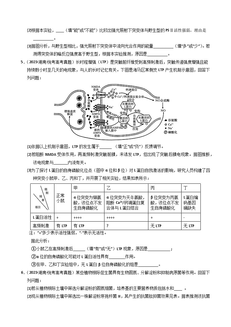 2023年高考真题和模拟题生物分项汇编（全国通用）专题20 实验与探究（原卷版）03