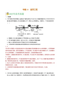 2023年高考真题和模拟题生物分项汇编（全国通用）专题18 基因工程（解析版）