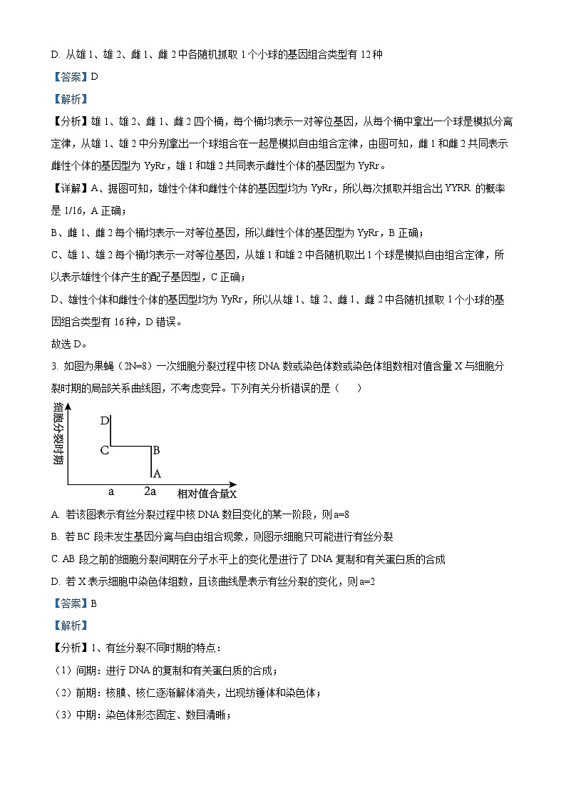 湖北省武汉外国语学校2022-2023学年高一下学期期末生物试题含解析第2页