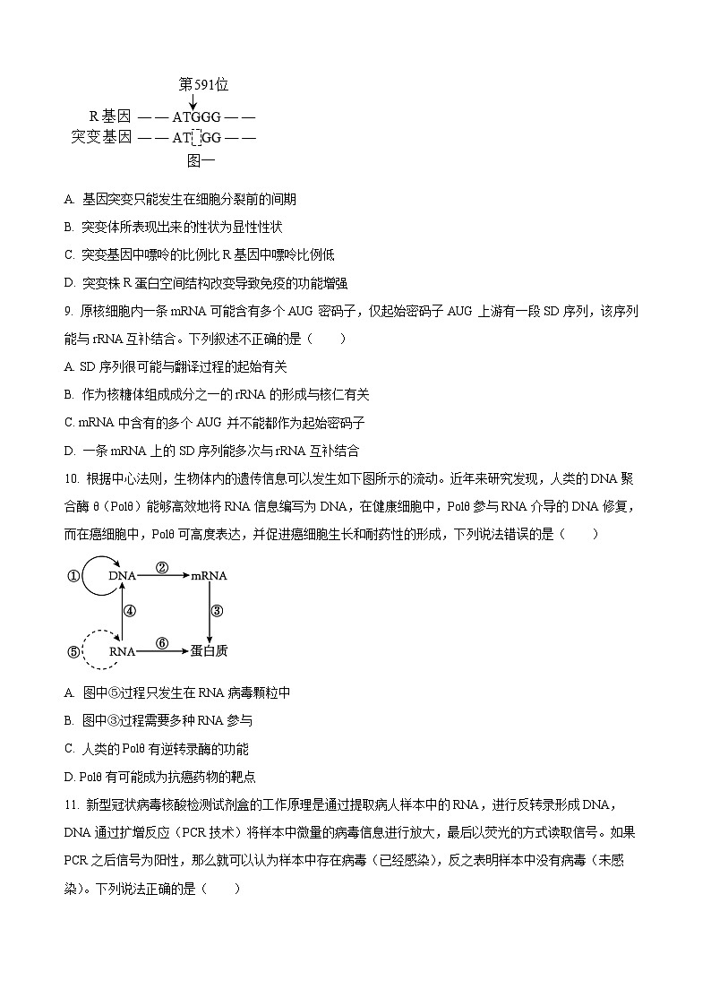 2023湖北省新高考联考协作体高一下学期期末生物试题含解析03