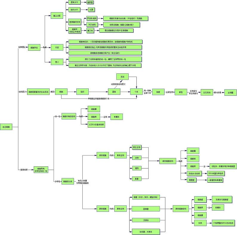 【思维导图】（人教版2019）高中生物必修1 - 第1章《走近细胞》章节思维导图第1页