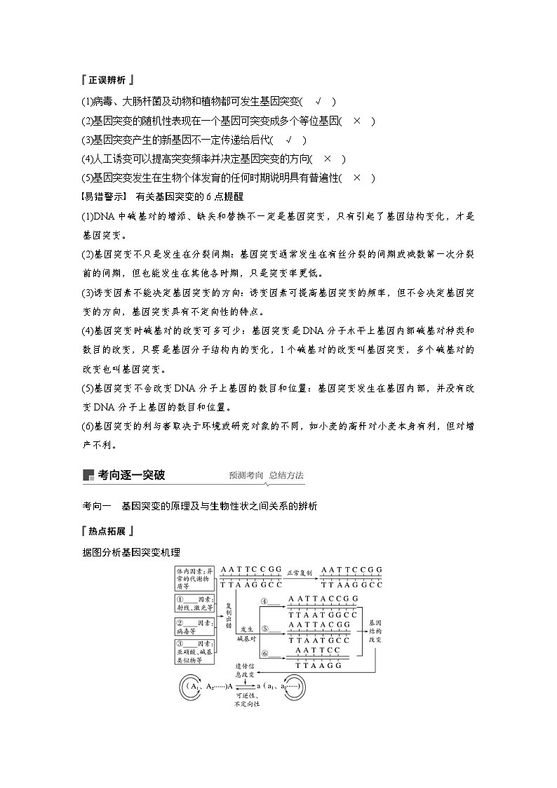 高考生物一轮复习讲练 第7单元 第20讲　基因突变和基因重组 (含解析)03