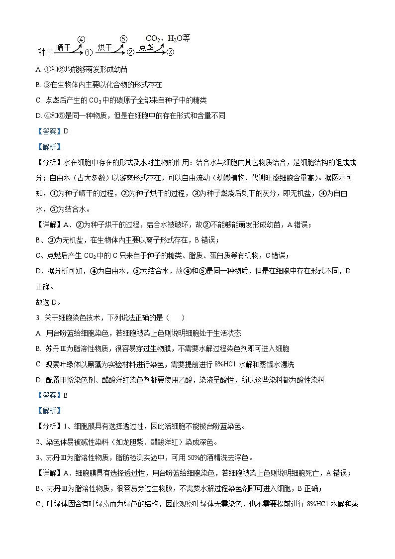湖北省武汉市新洲区部分学校2022-2023学年高二生物下学期期末试题（Word版附解析）02