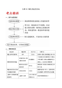 专题04 模拟调查类实验-备战高考生物实验专项突破