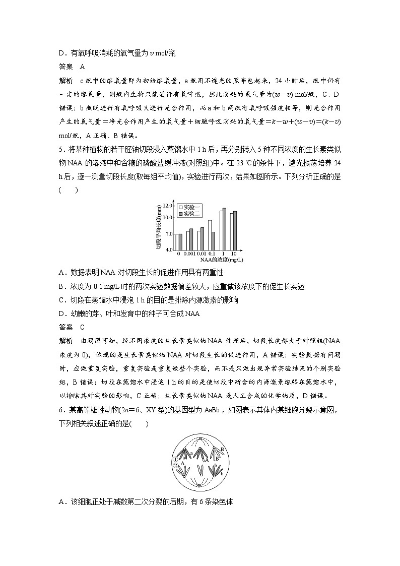 (新高考)高考生物二轮复习第3部分 题型增分练 选择题专练 第10练　图表信息题(含解析)第3页