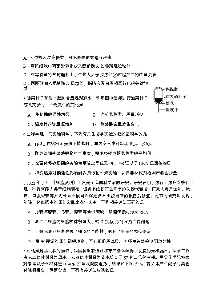 湖南省岳阳市2022-2023学年高二生物下学期期末试题（Word版附答案）02