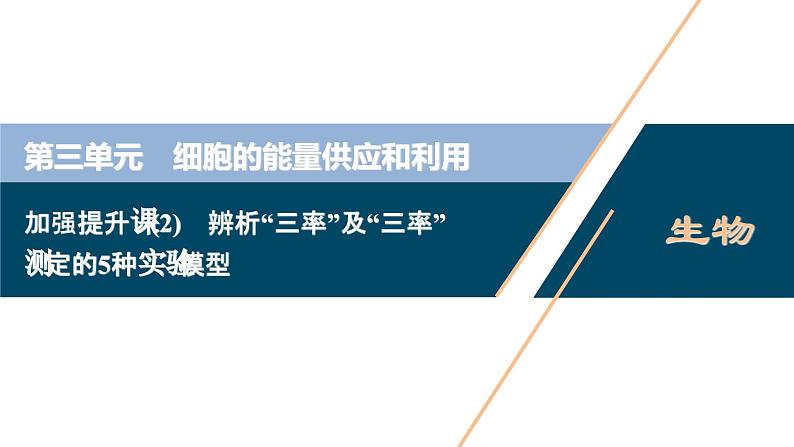 高考生物一轮复习课件第3单元　加强提升课(2)　辨析“三率”及“三率”测定的5种实验模型 (含解析)第1页