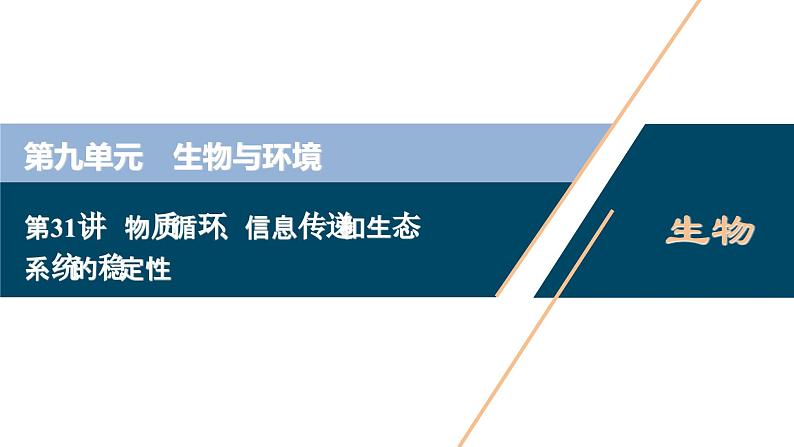 高考生物一轮复习课件第9单元　第31讲　物质循环、信息传递和生态系统的稳定性 (含解析)01