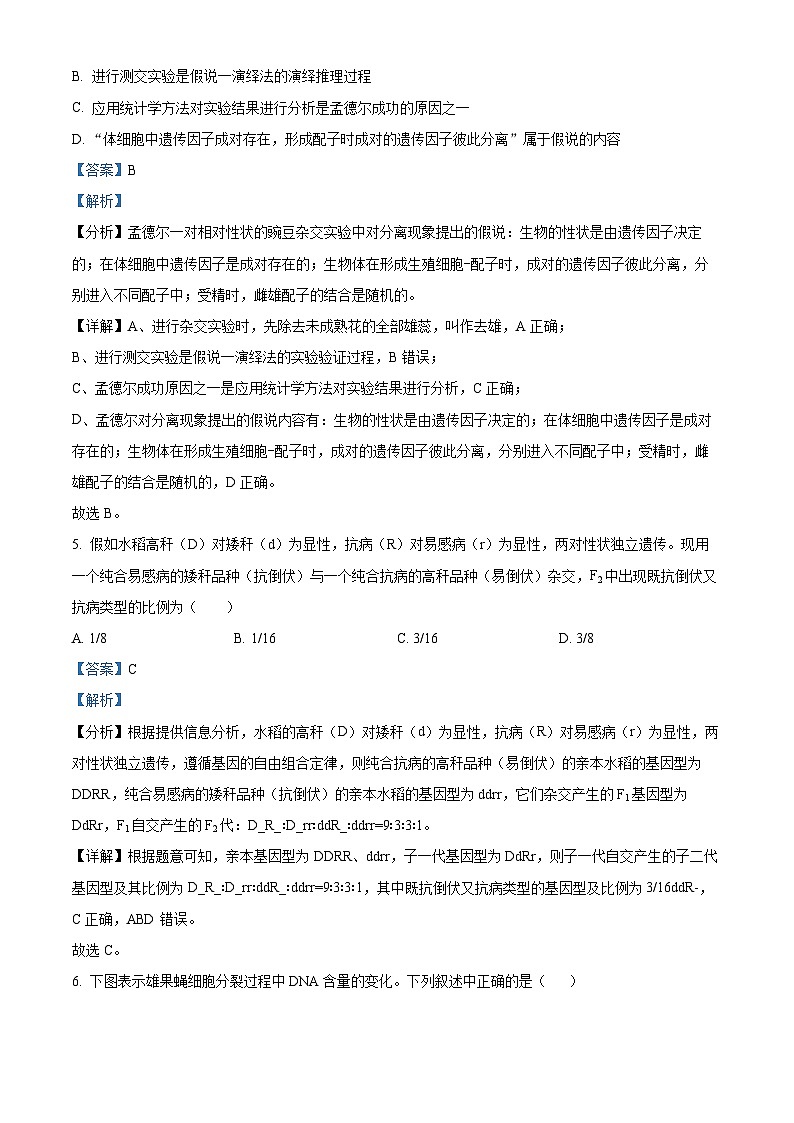四川省眉山市仁寿县第一中学2022-2023学年高一生物下学期期末模拟考试试题（Word版附解析）03