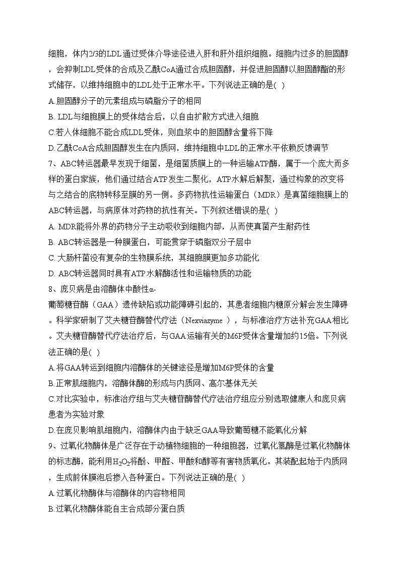 山东省鄄城县第一中学2022-2023学年高二下学期6月月考生物试卷（含答案）第2页