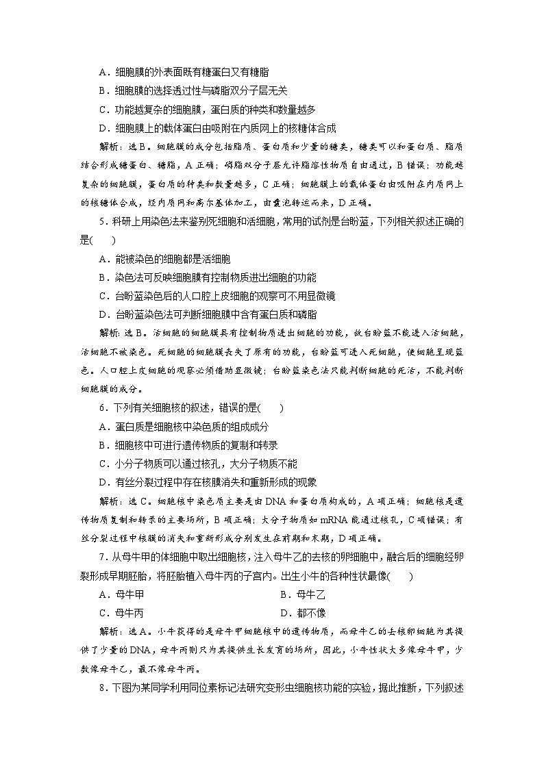高考生物一轮复习考点过关练习第2单元　第5讲　高效作业知能提升 (含解析)第2页