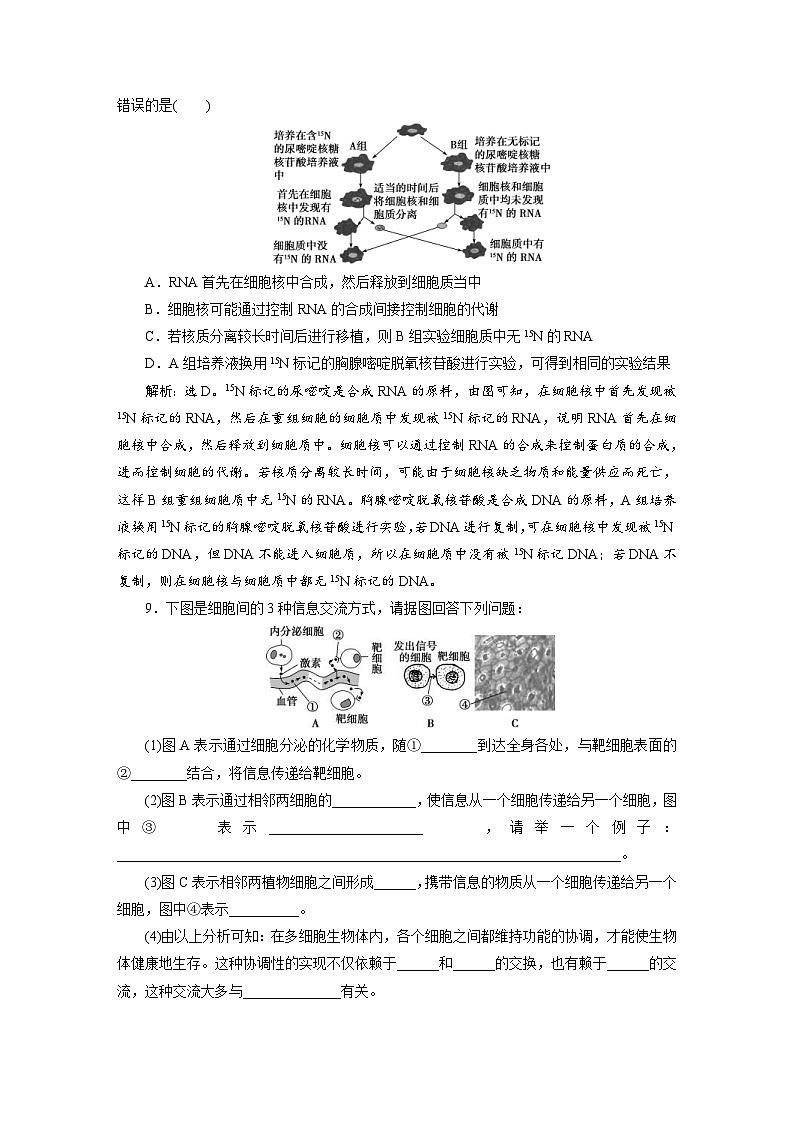 高考生物一轮复习考点过关练习第2单元　第5讲　高效作业知能提升 (含解析)第3页