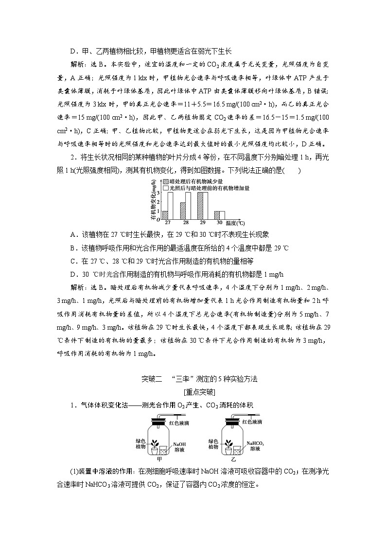 高考生物一轮复习考点过关练习第3单元　加强提升课(2)　辨析“三率”及“三率”测定的5种实验模型 (含解析)02