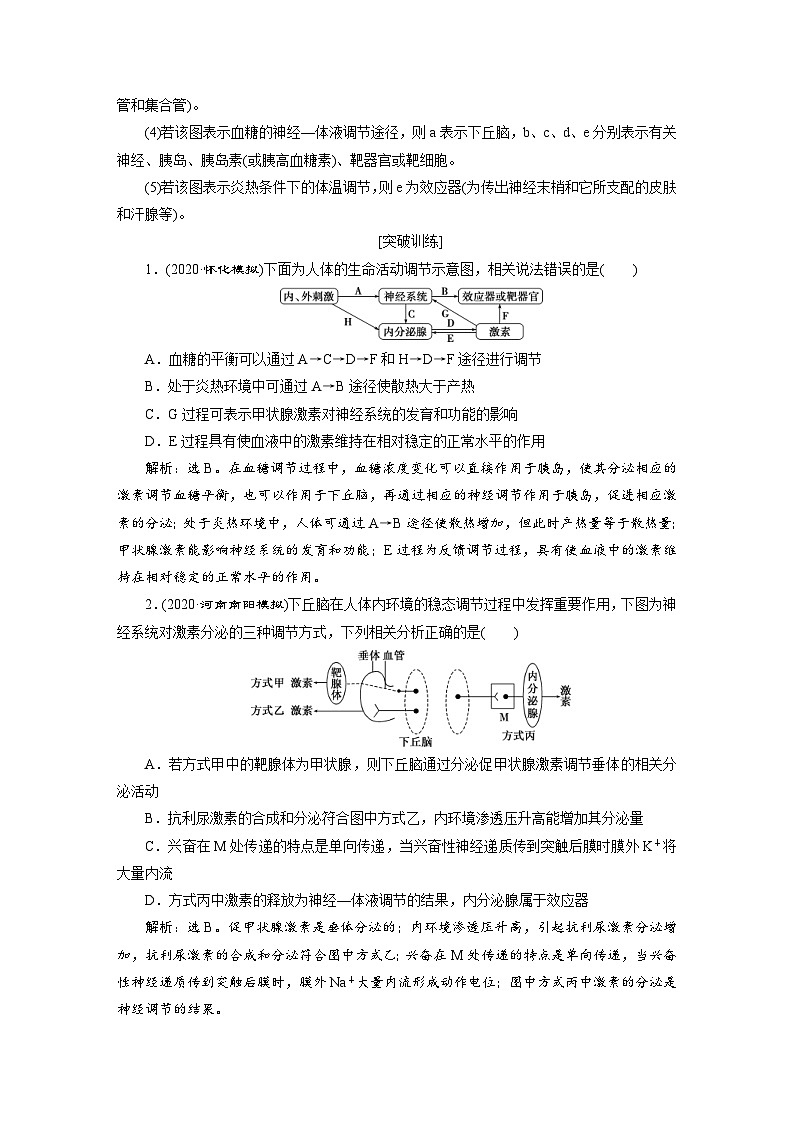 高考生物一轮复习考点过关练习第8单元　加强提升课(7)　动物生命活动调节模型及相关实验突破 (含解析)第2页