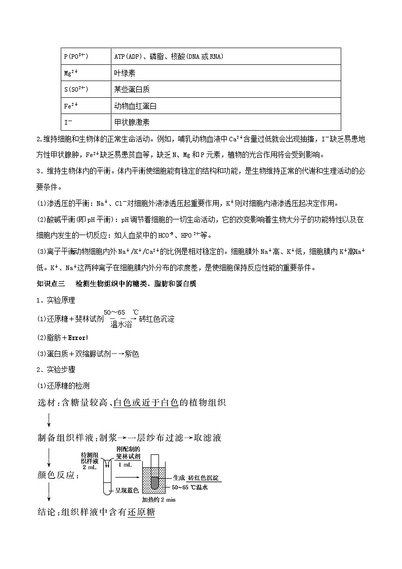 高考生物一轮复习专题1.2细胞中的元素和化合物细胞中的无机物精讲（含解析）第3页