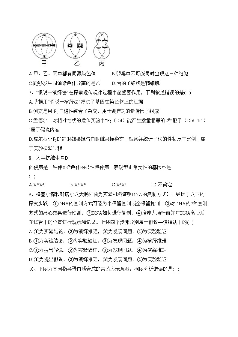 河北省张家口市张北县2021-2022学年高一下学期6月月考生物试卷（含答案）第2页