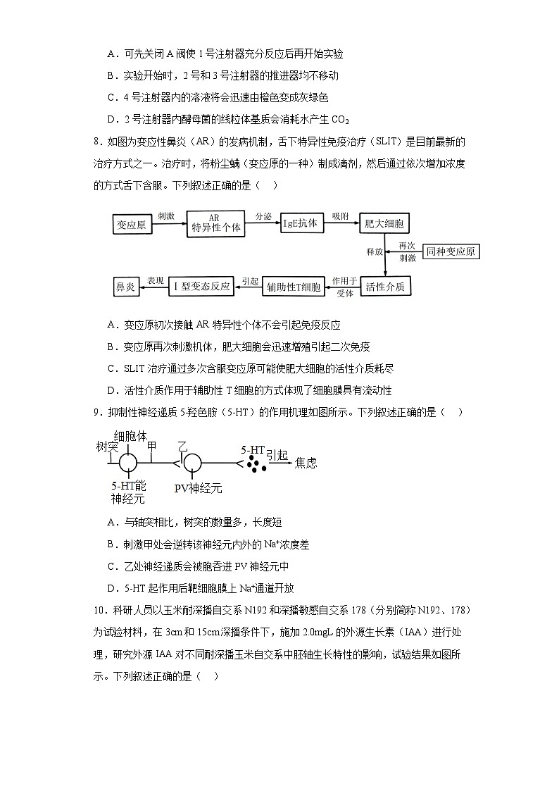 2023届湖北省武汉市新洲区一中高三5月第四次适应性训练生物试题（含解析）03