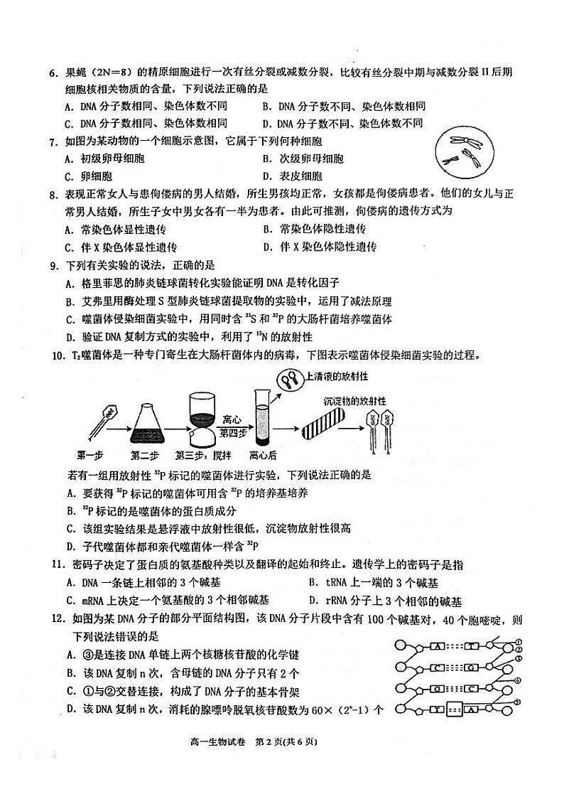 贵州省黔东南州2022-2023学年高一下学期末文化水平测试生物试卷第2页