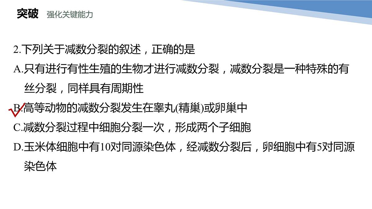 2024届高三生物一轮复习课件第四单元减数分裂和受精作用第7页