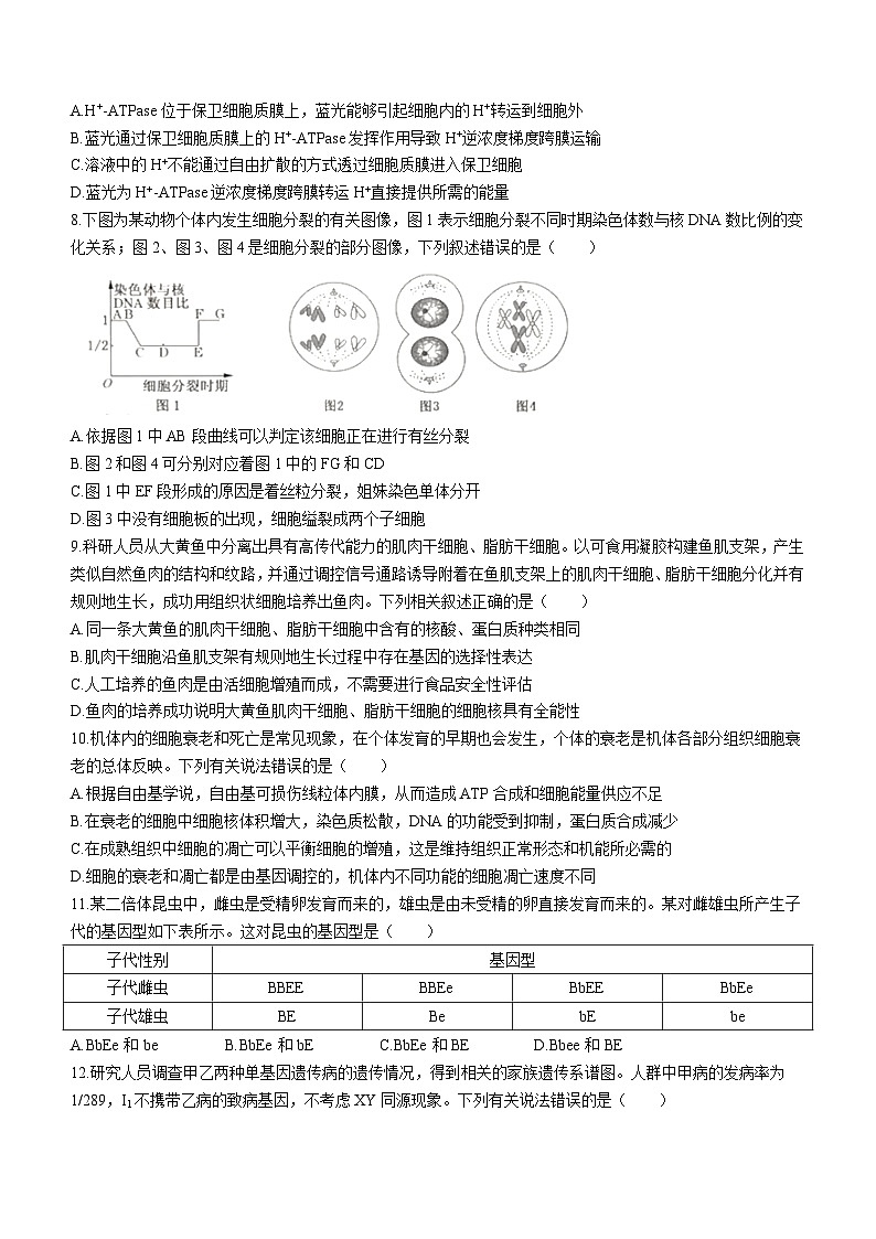 山东省济南市2022-2023学年高一下学期期末生物试题(无答案)03
