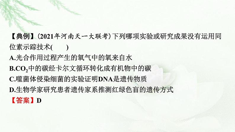 2024届高考生物一轮复习第六单元基因的本质基因的表达热点专题7同位素标记法课件第6页