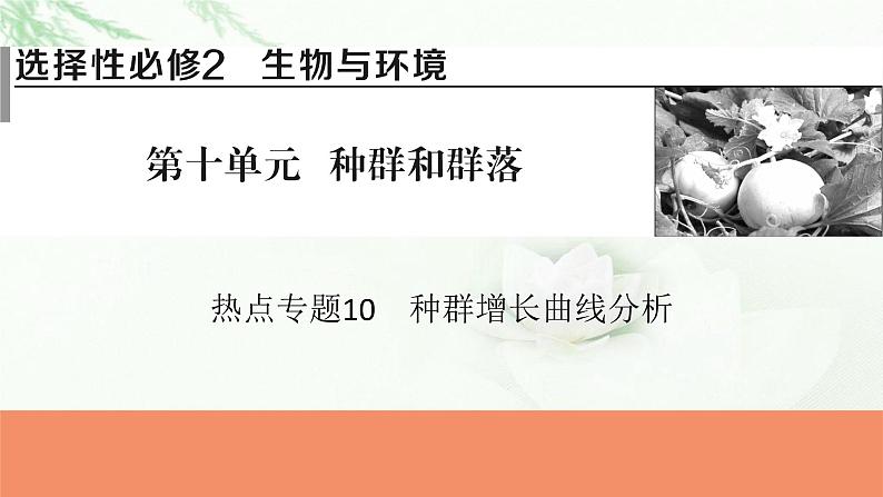 2024届高考生物一轮复习第十单元种群和群落热点专题10种群增长曲线分析课件第1页