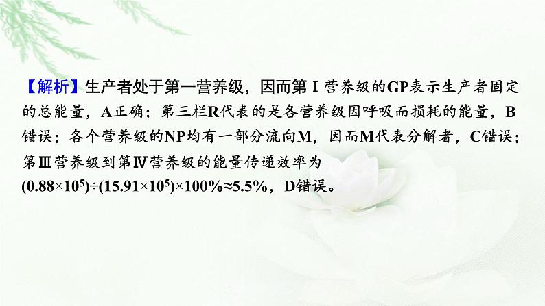 2024届高考生物一轮复习第十一单元生态系统人与环境热点专题11生态系统的表格数据分析课件05