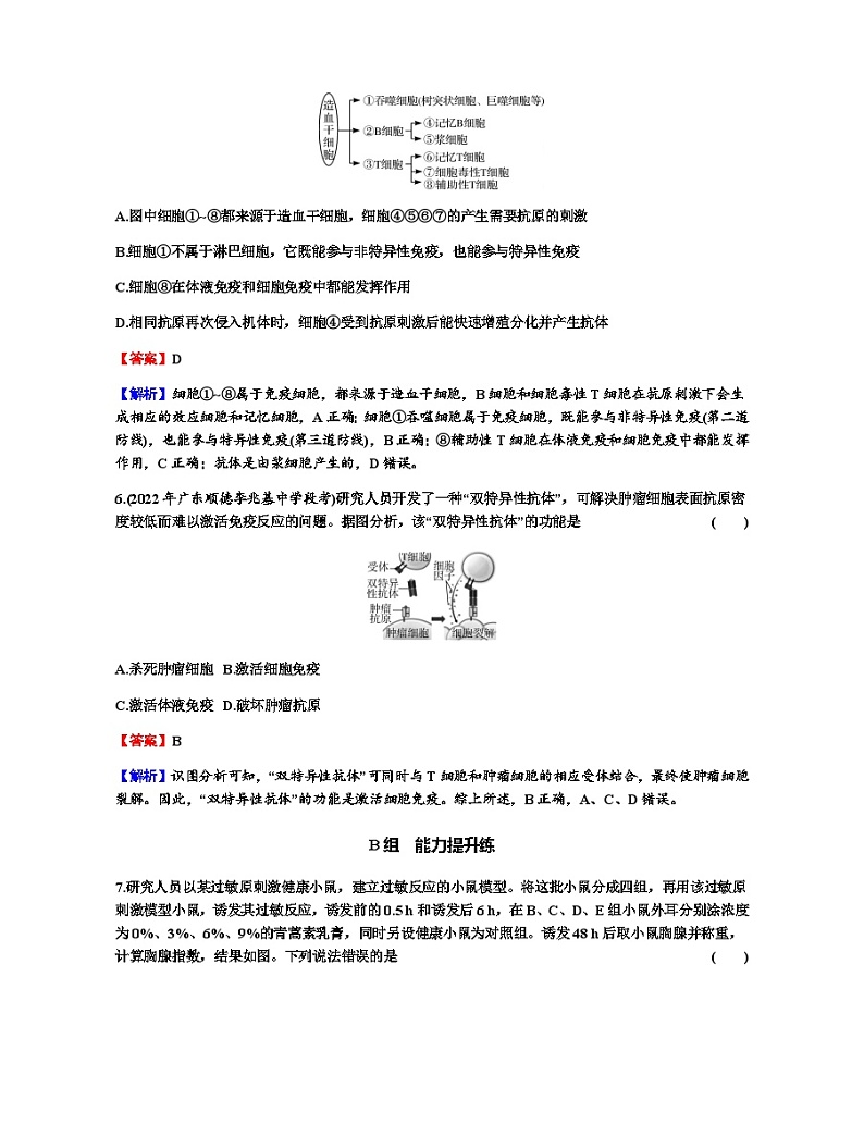 2024届高考生物一轮复习第八单元人和高等动物生命活动的调节第4讲免疫调节练习含答案03