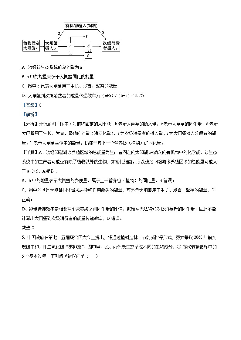 2023蚌埠高二下学期期末生物试题含解析03