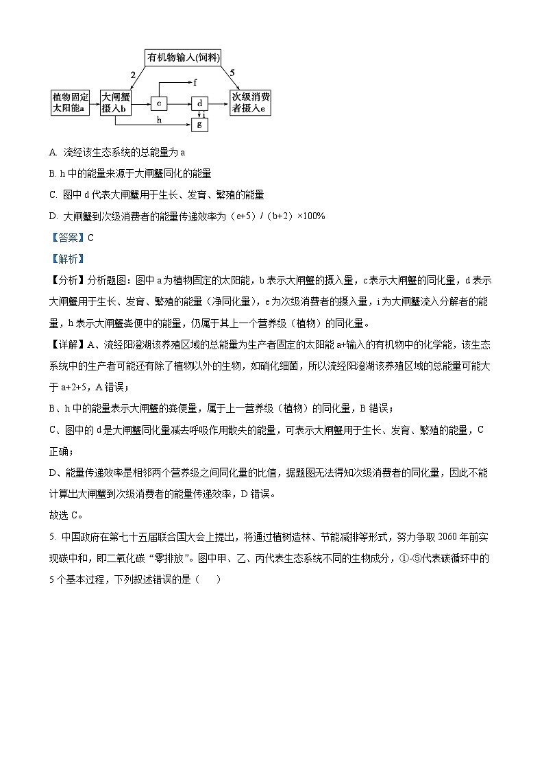 安徽省蚌埠市2022-2023学年高二生物下学期期末试题（Word版附解析）03