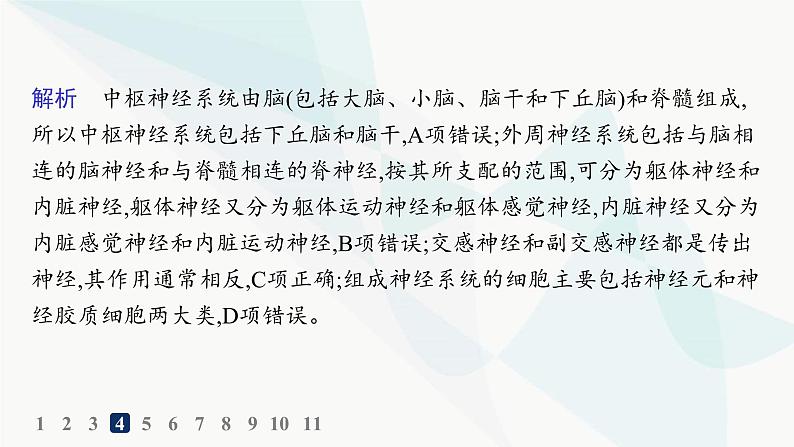 人教A版高中生物选择性必修1稳态与调节第2章神经调节第1节神经调节的结构基础分层作业课件07