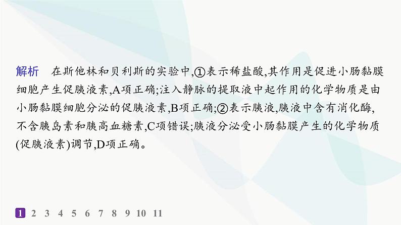 人教A版高中生物选择性必修1稳态与调节第3章体液调节第1节激素与内分泌系统分层作业课件第3页