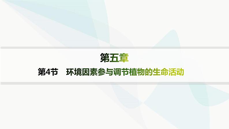 人教A版高中生物选择性必修1稳态与调节第5章植物生命活动的调节第4节环境因素参与调节植物的生命活动分层作业课件01