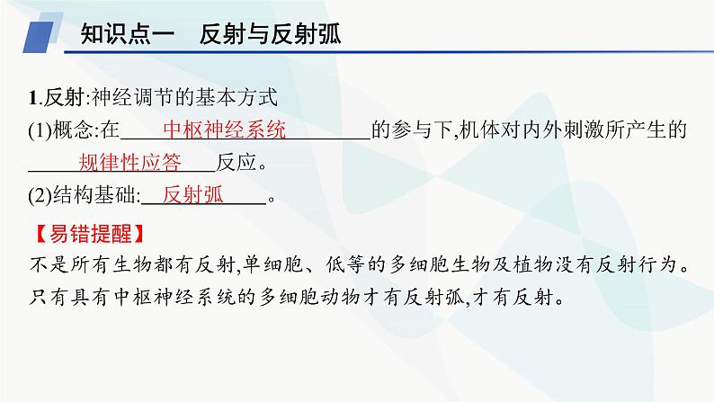 人教A版高中生物选择性必修1稳态与调节第2章神经调节第2节神经调节的基本方式课件05