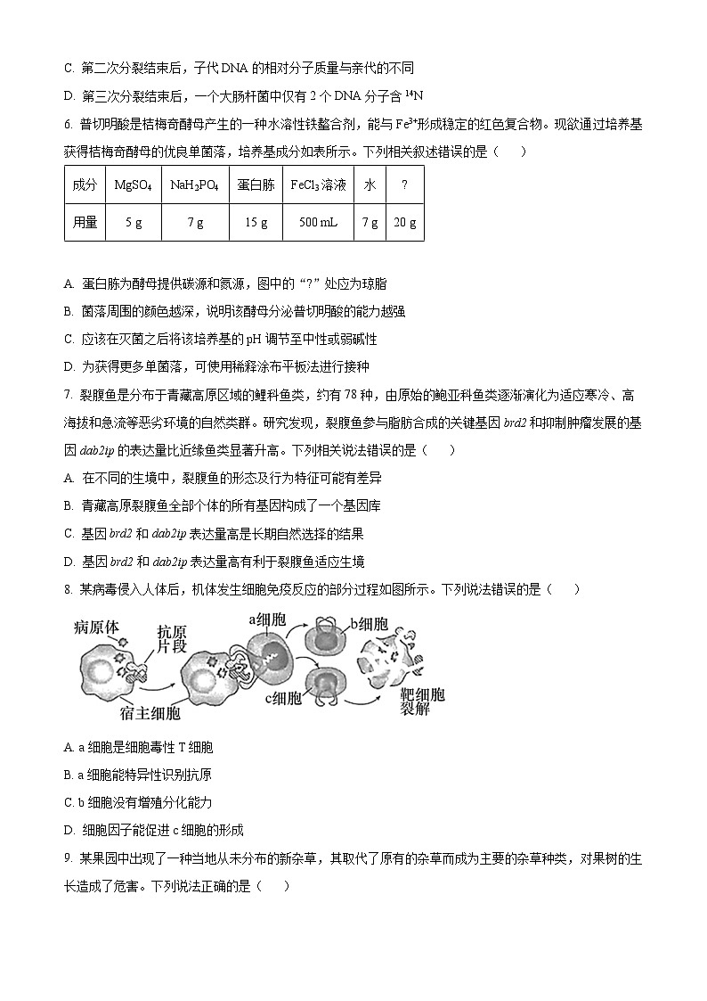 湖南省多校2022-2023学年高二下学期期末生物试题无答案第2页